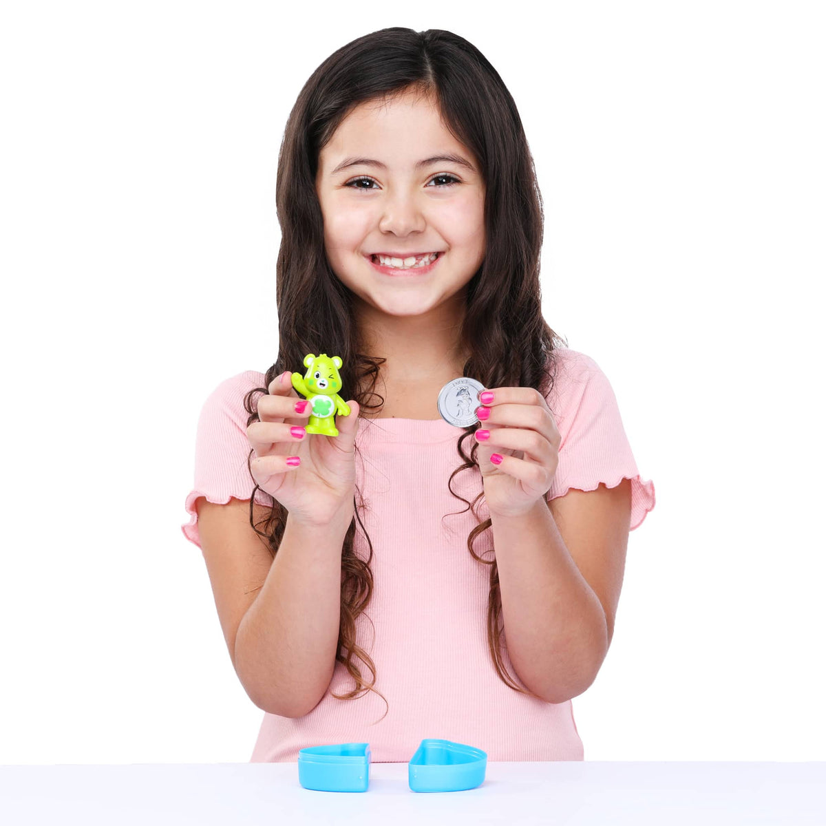 surprise figure being held by girl