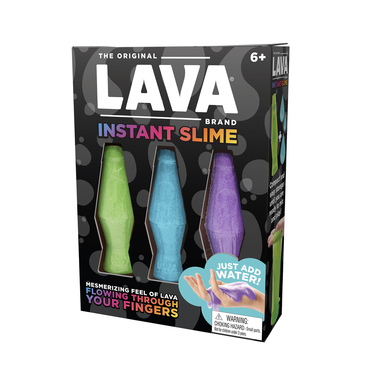 Instant Slime - Package Angle Left - Green, Blue, Purple