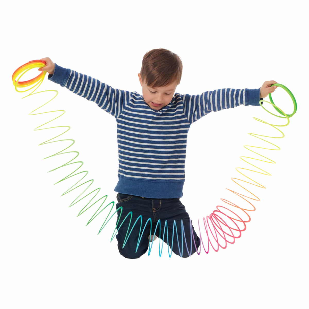 Jumbo Rainbow Lifestyle with boy stretching out the spring