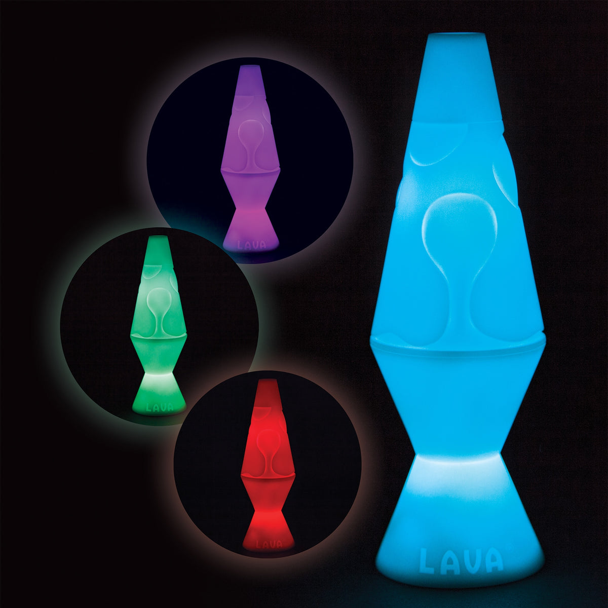 Led Lamp - Rotating Colors: blue, purple, green, red