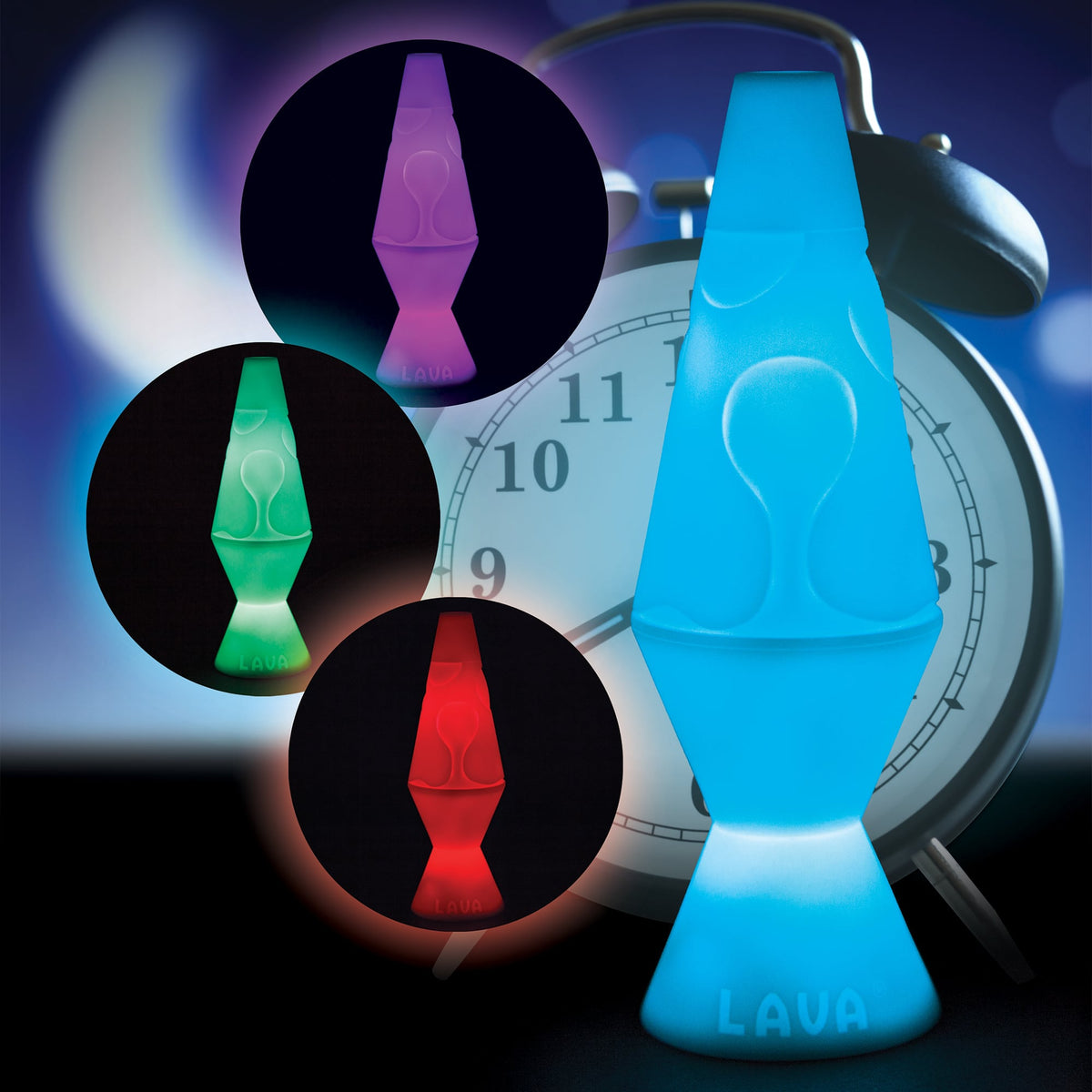 Led Lamp - Rotating Colors: blue, purple, green, red