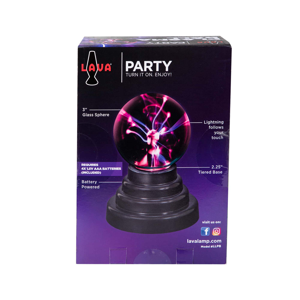 3” Lamp Plasma Ball Package Back