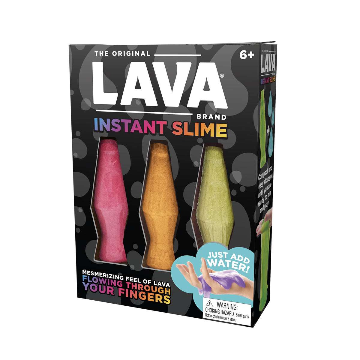 Instant Slime - Package Angle Left - Pink, Orange, Yellow