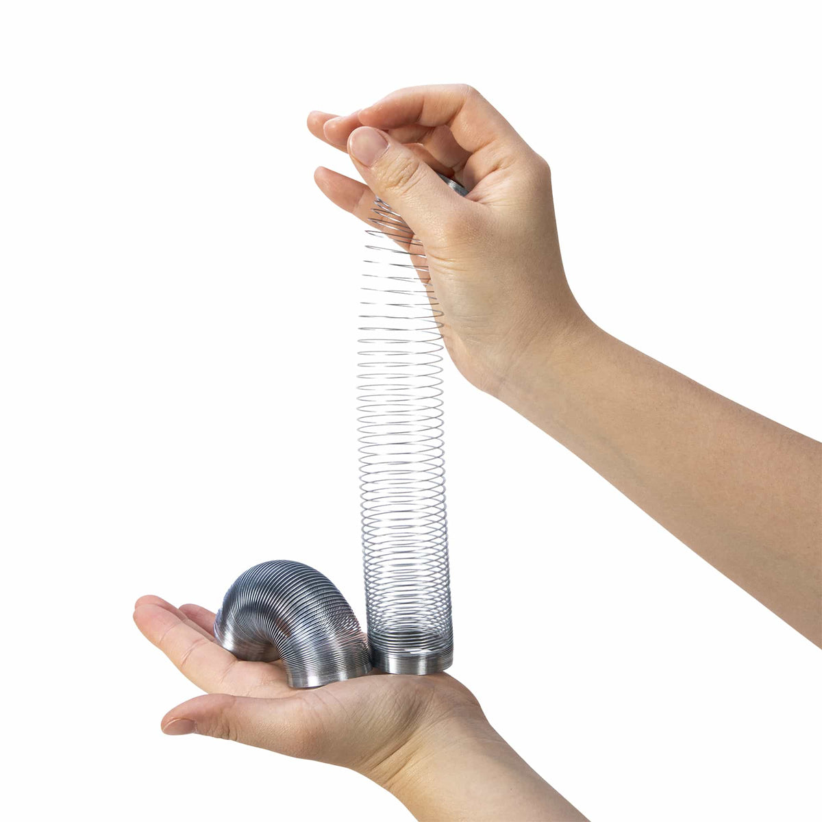 Mini stretched between two hands with one Mini in Palm