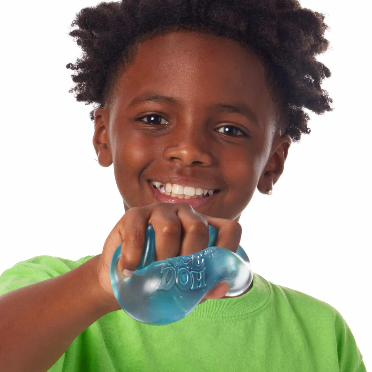 Nice Cube Lifestyle of boy squeezing blue Nice Cube