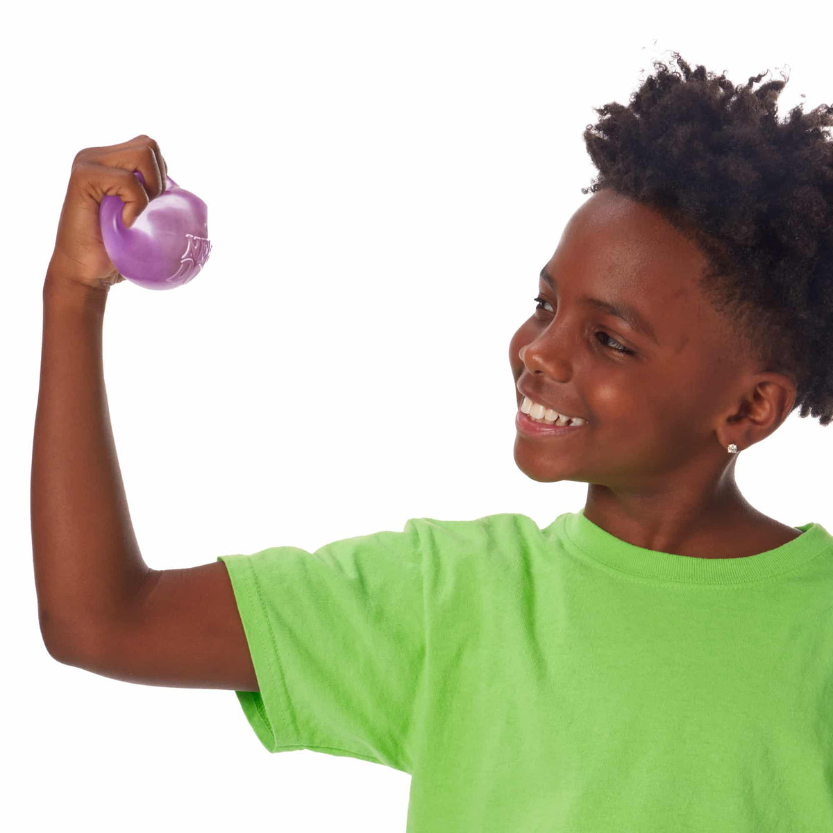 Nice Cube Lifestyle of boy squeezing purple Nice Cube