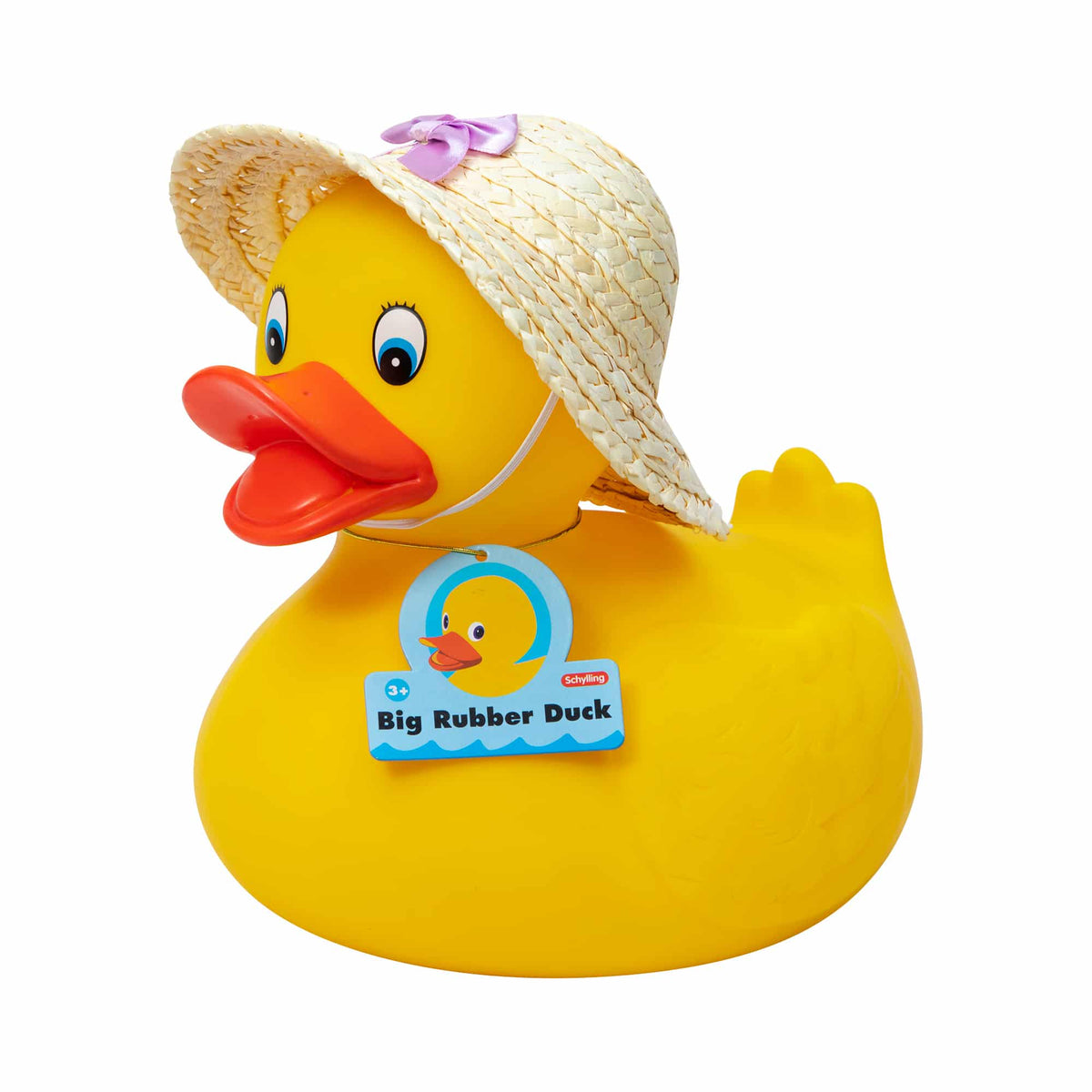 Big Rubber Duck with straw hat with purple bow